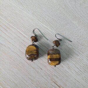 Tiger's Eye Dangling Earrings